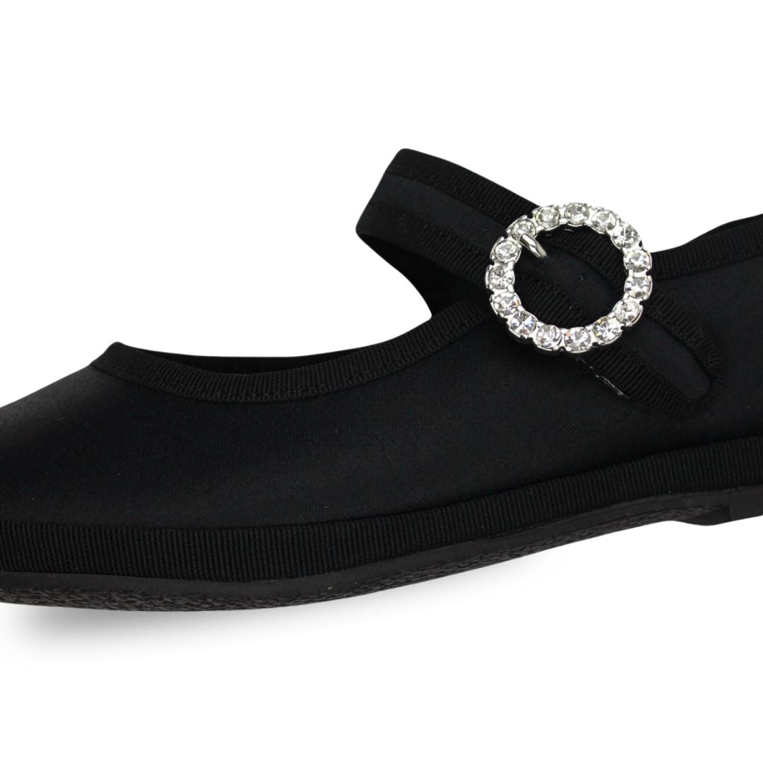 Mary Jane Raso Negro con Strass