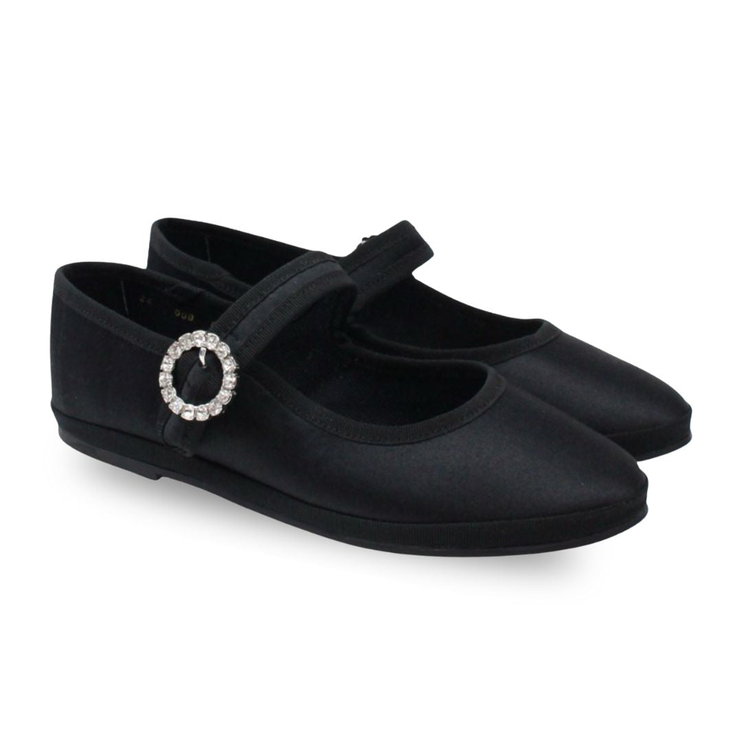 Mary Jane Raso Negro con Strass