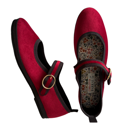 Mary Jane Burgundy Gris