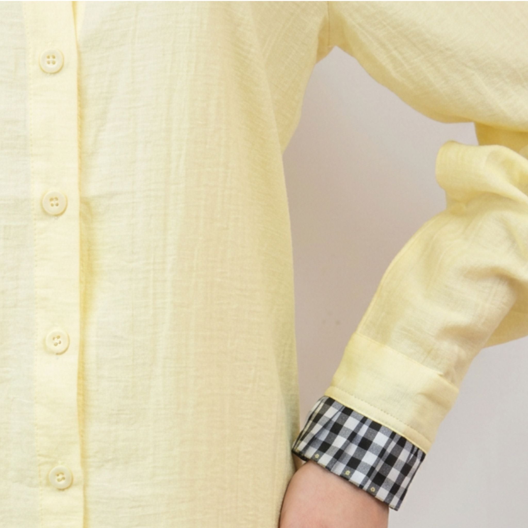 Camisa Amarilla con Vichy Negro