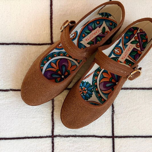 Mary Jane Canvas Terracotta