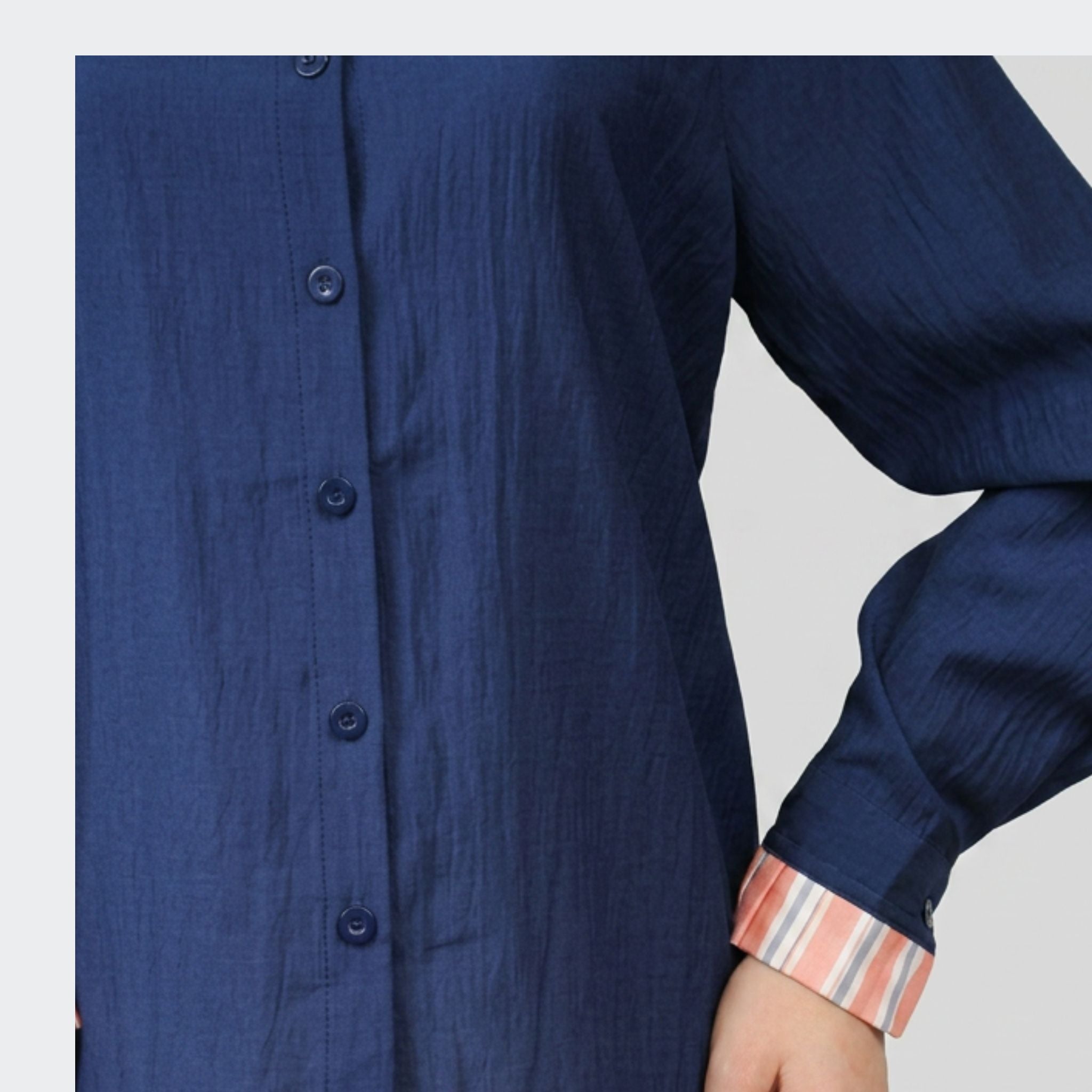 Camisa Marino con Naranja