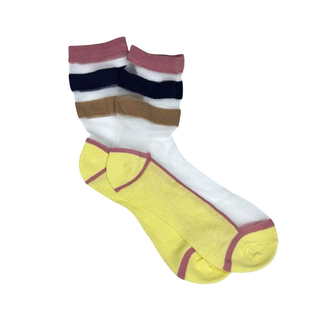 Calcetines Media Rayas Amarillo