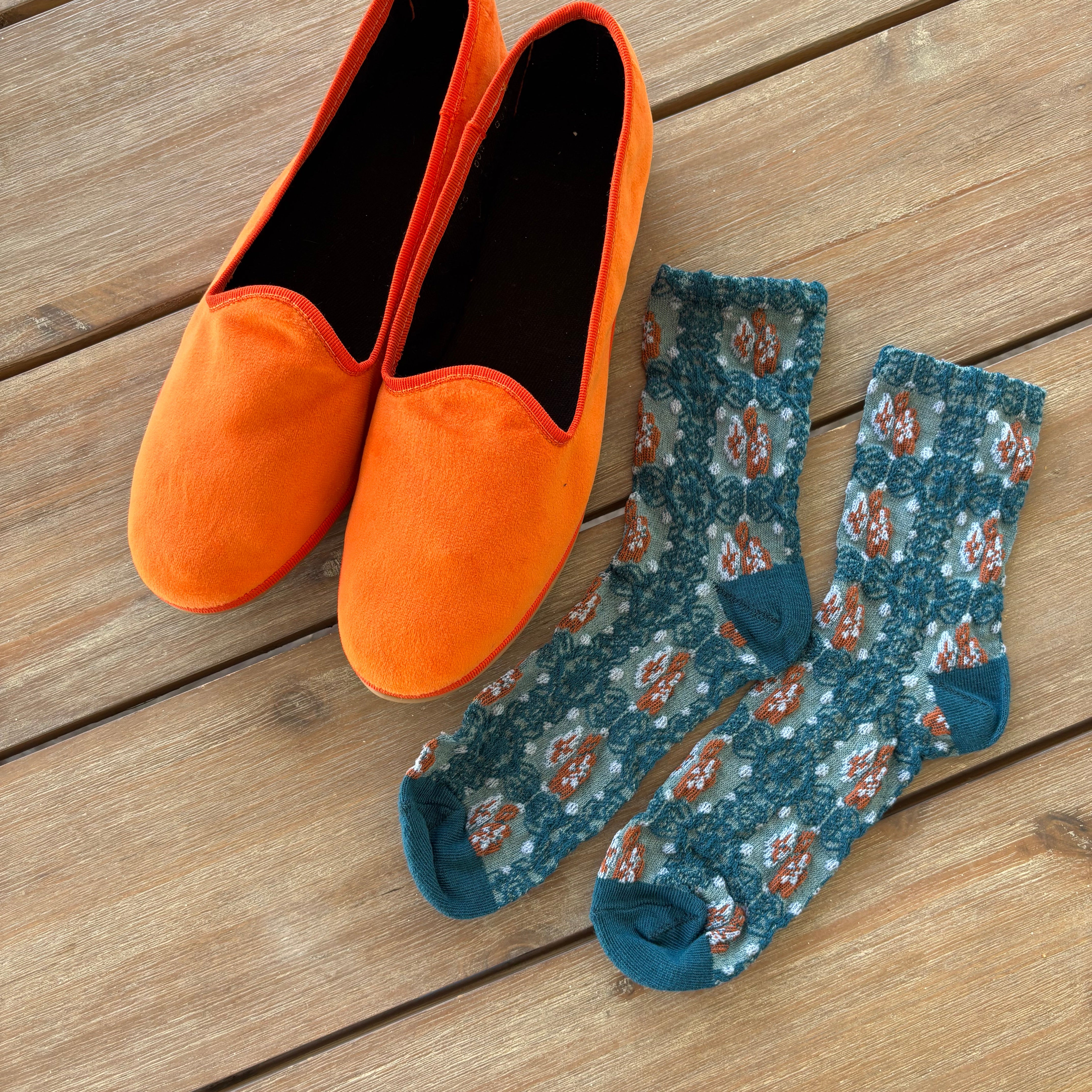 Detalle de la suela del Slipper Mandarina Naranja.
