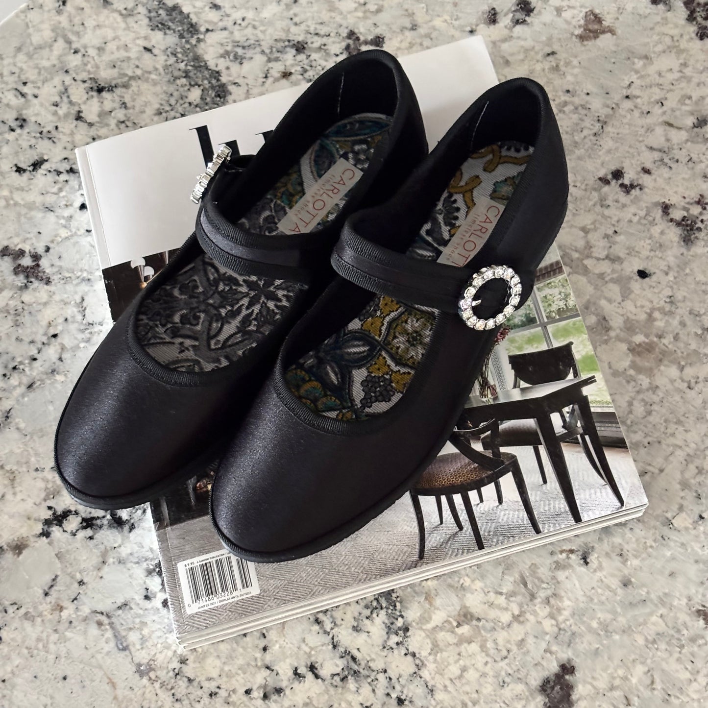 Mary Jane Raso Negro con Strass