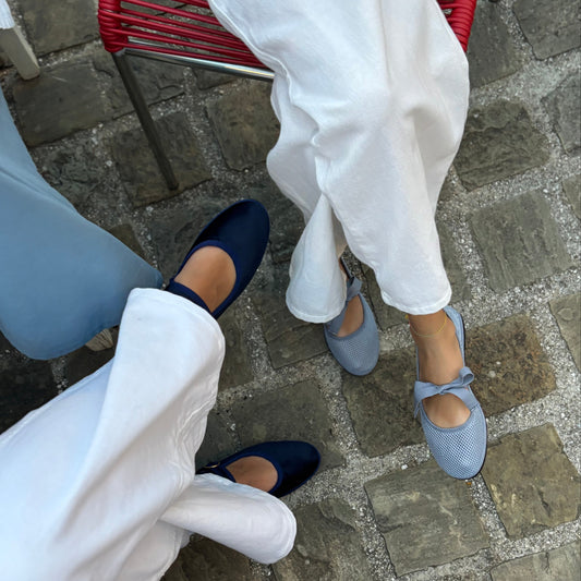 Ballerina con Lazos Mesh Light Blue