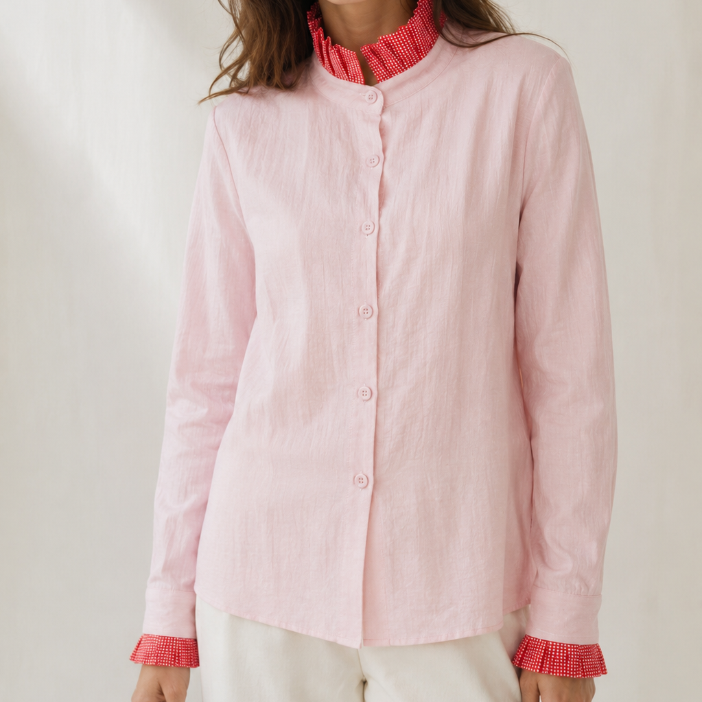 Camisa Rosa con Rojo