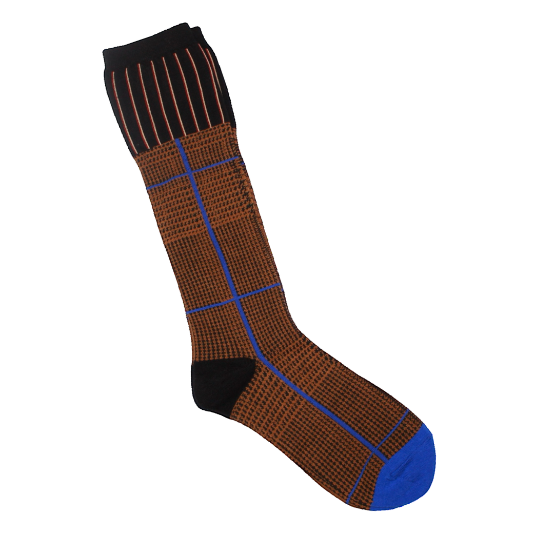 Calcetines Altos Geométricos Marrón