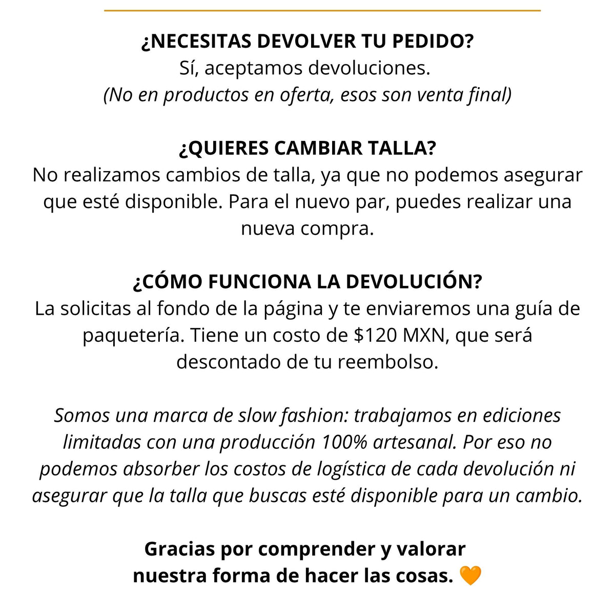 Política de devoluciones – Carlotta