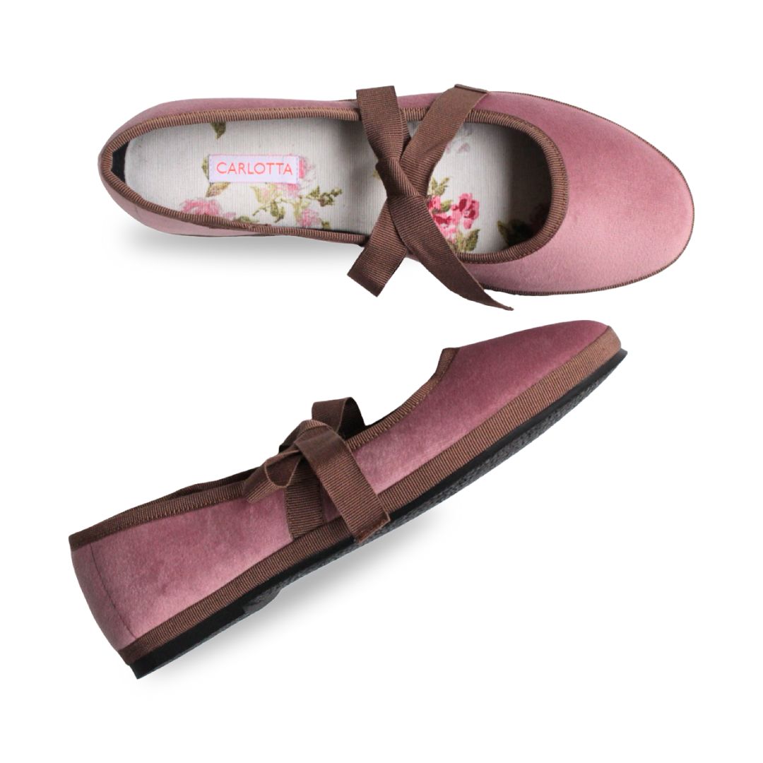 Ballerina con Lazos Rosa Antiguo