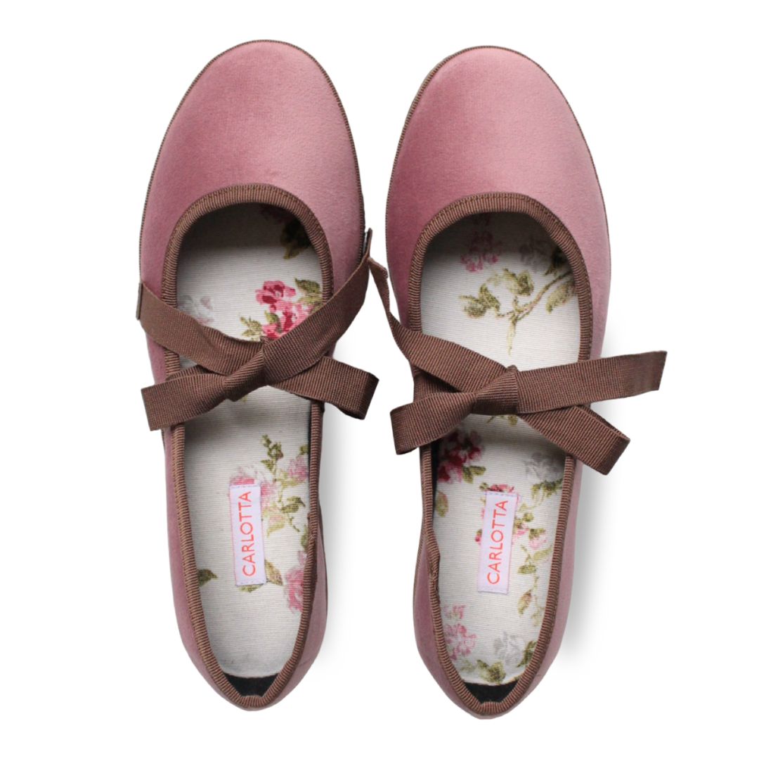 Ballerina con Lazos Rosa Antiguo