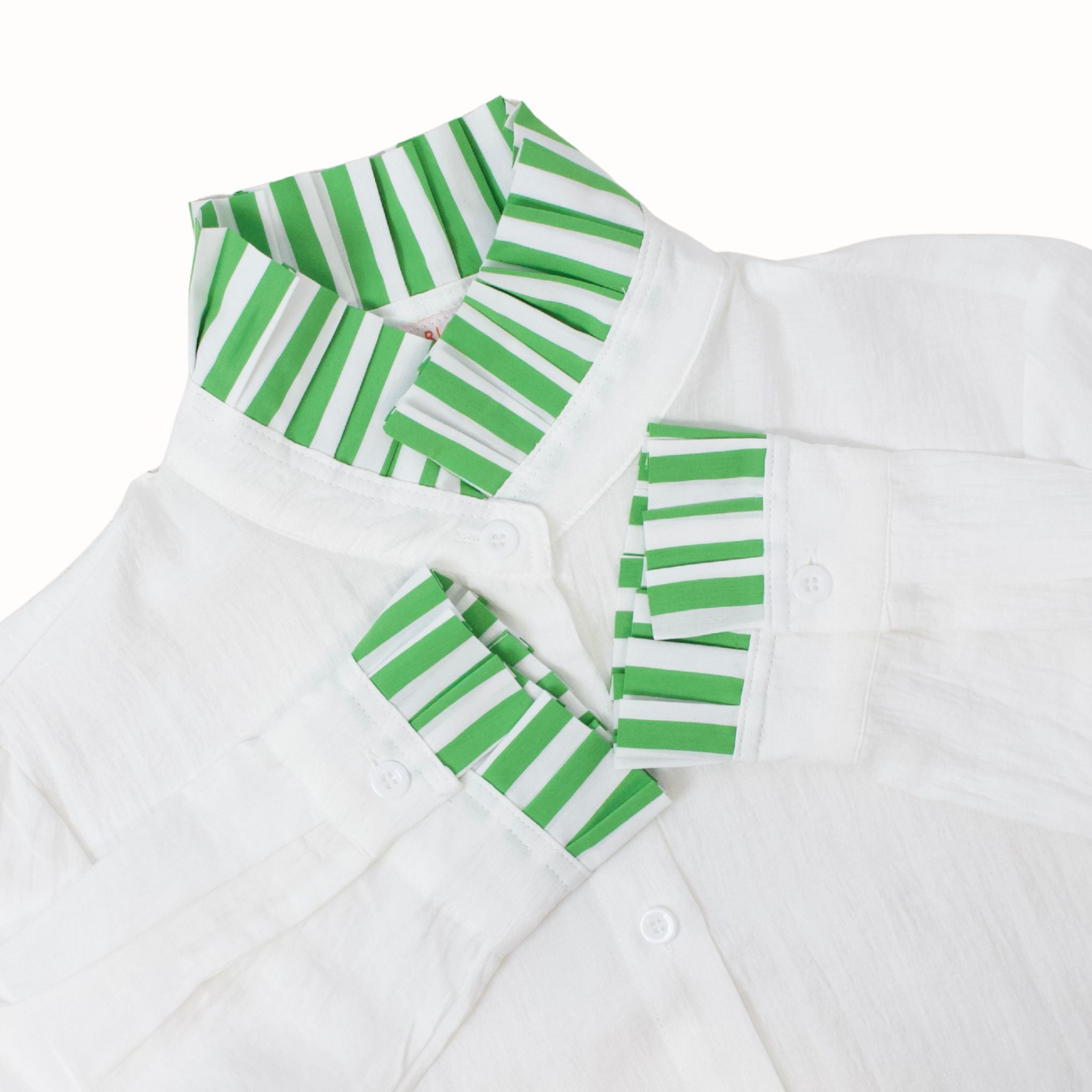 Camisa Blanca con Rayas Verdes