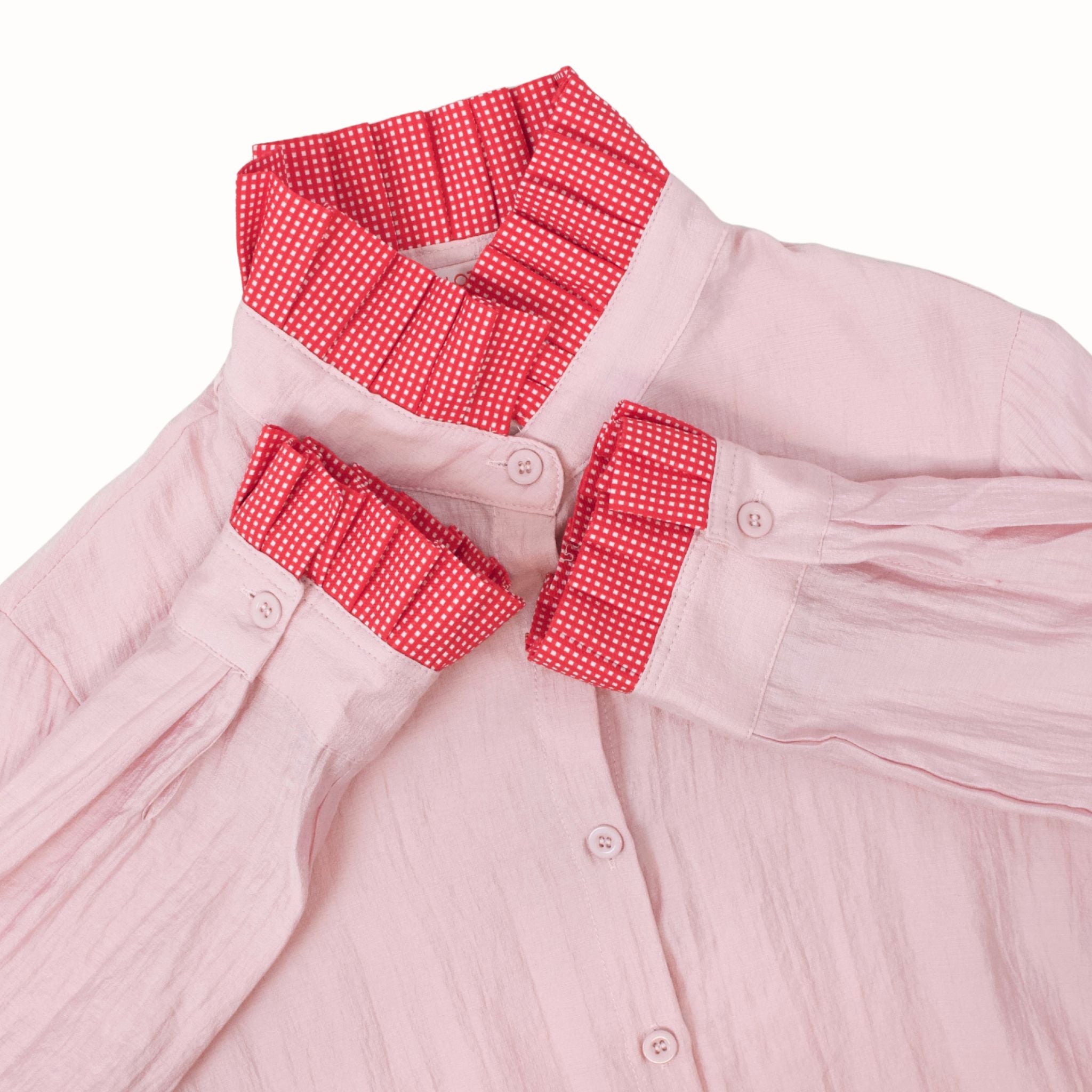 Camisa Rosa con Rojo