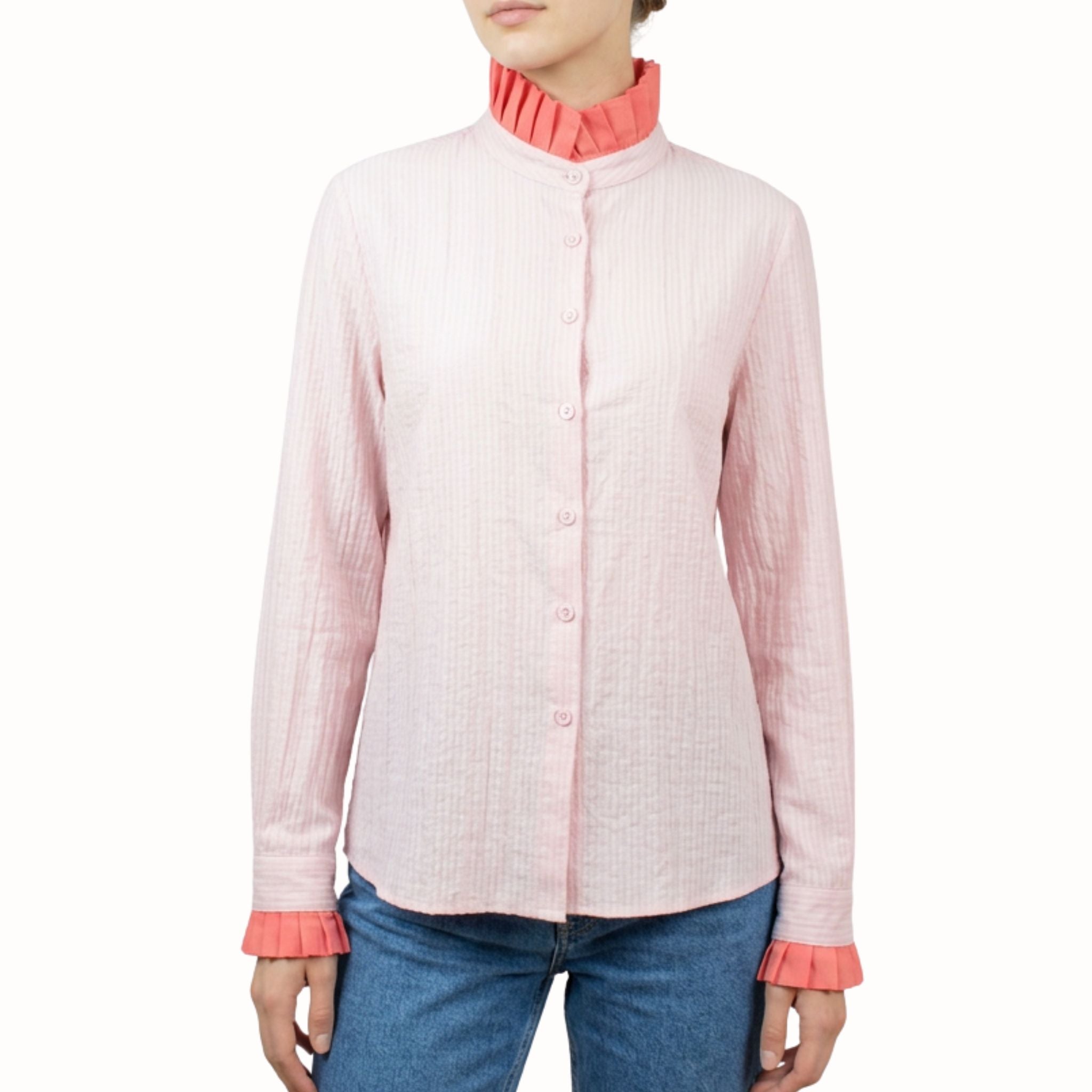 Camisa Rosa con Rojo