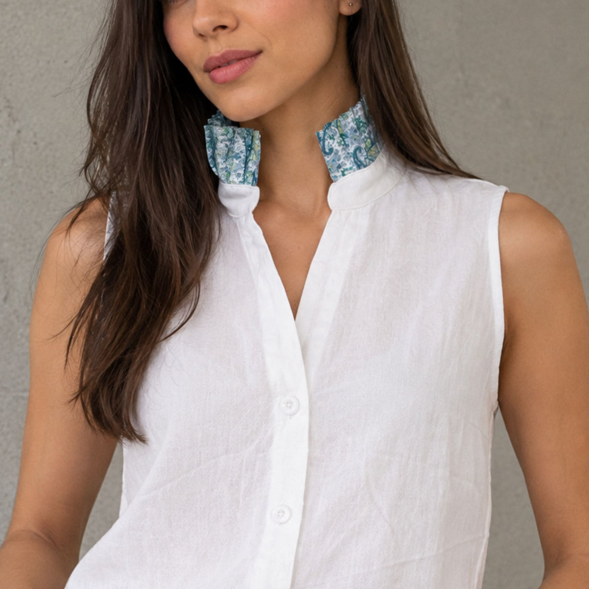 Camisa Eugenia - Blanca sin manga