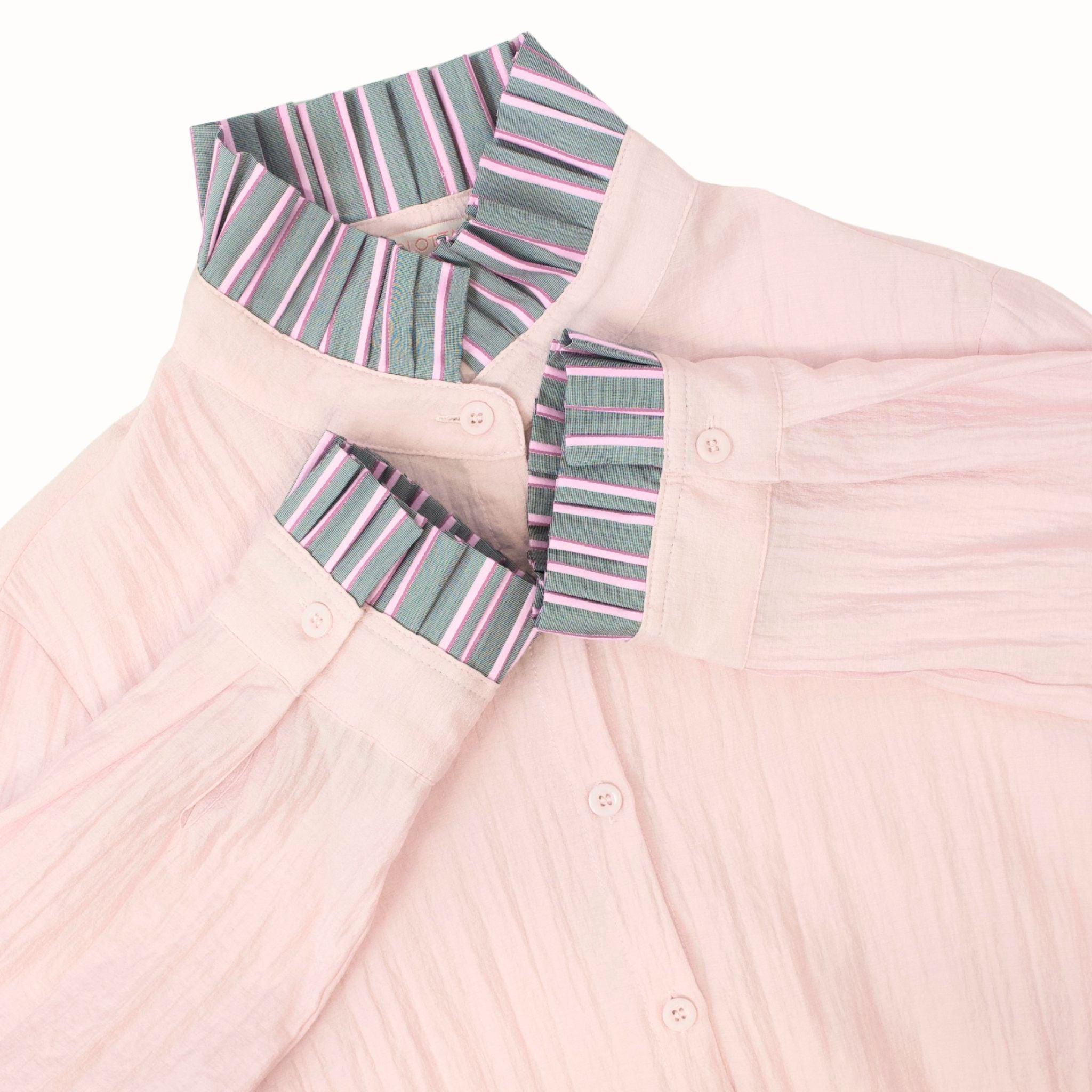 Camisa Rosa con Rayas Gris/Rosa
