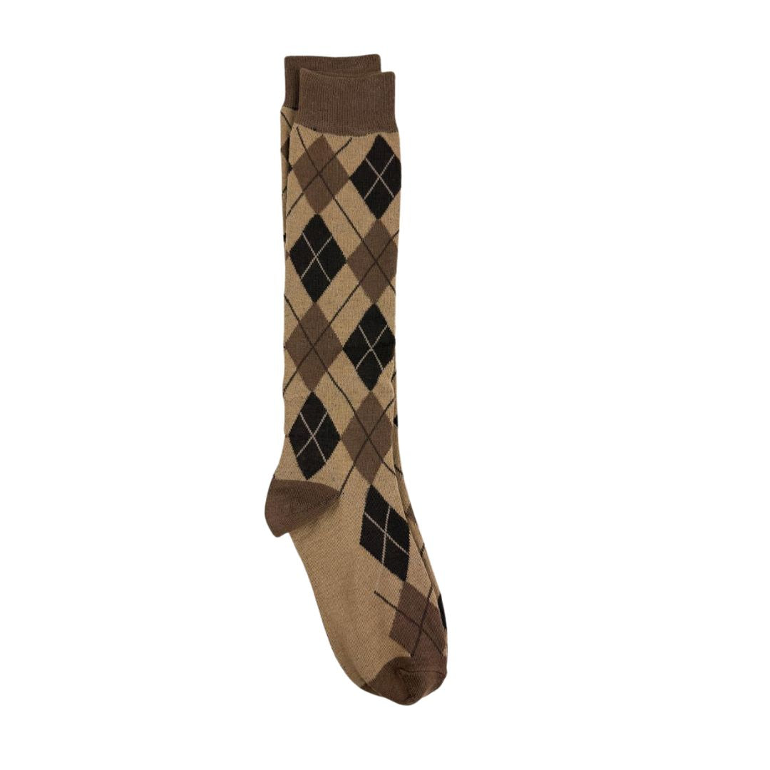 Calcetines Altos Rombos Café