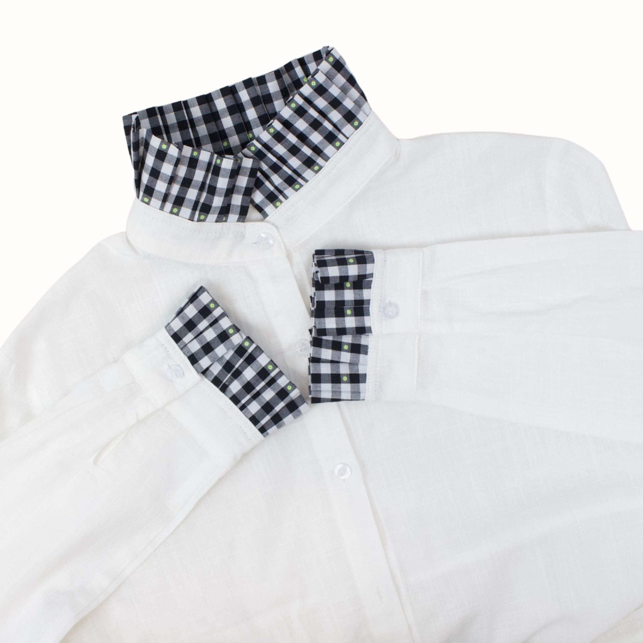 Camisa Blanca con Vichy Negro