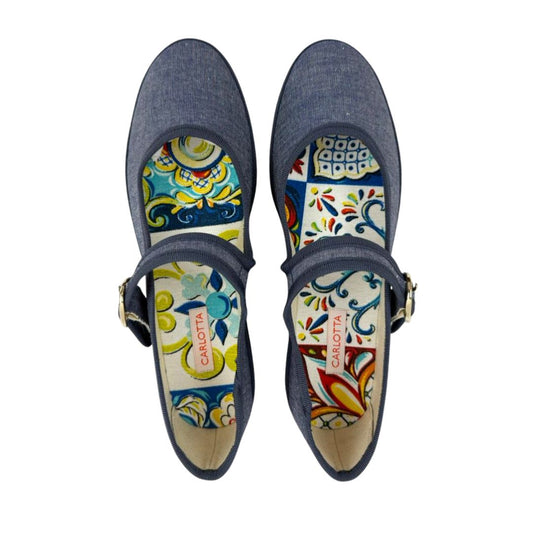 Mary Jane Jeans Azul