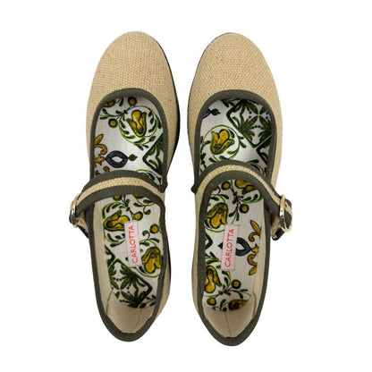 Mary Jane Canvas Beige