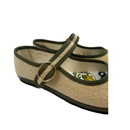 Mary Jane Canvas Beige