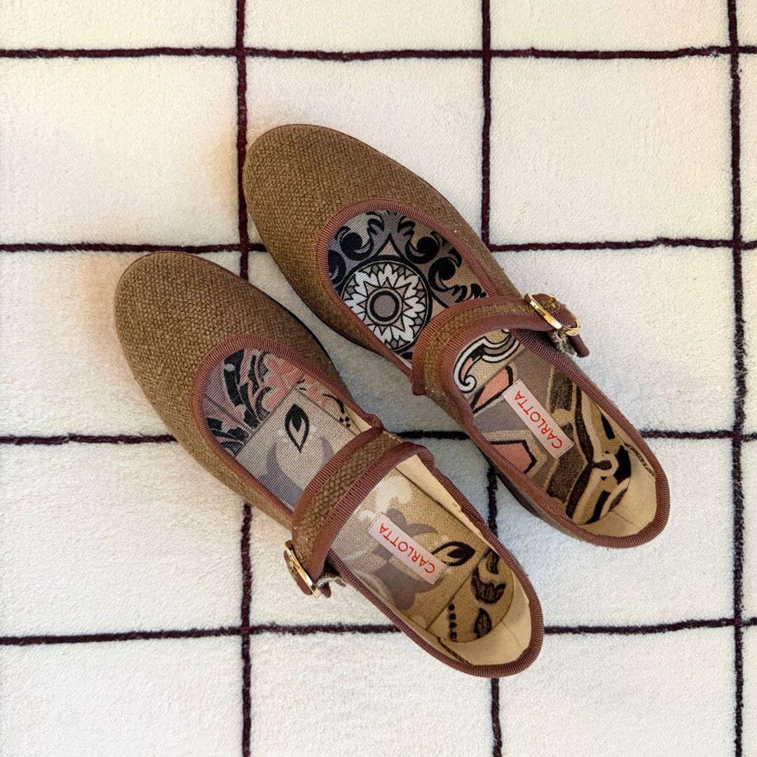 Mary Jane Canvas Taupe