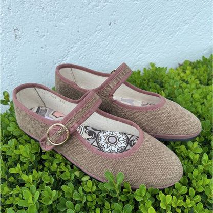 Mary Jane Canvas Taupe