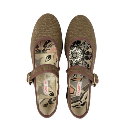Mary Jane Canvas Taupe