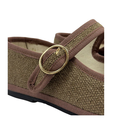 Mary Jane Canvas Taupe