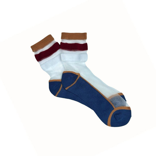 Calcetines Media Rayas Azul