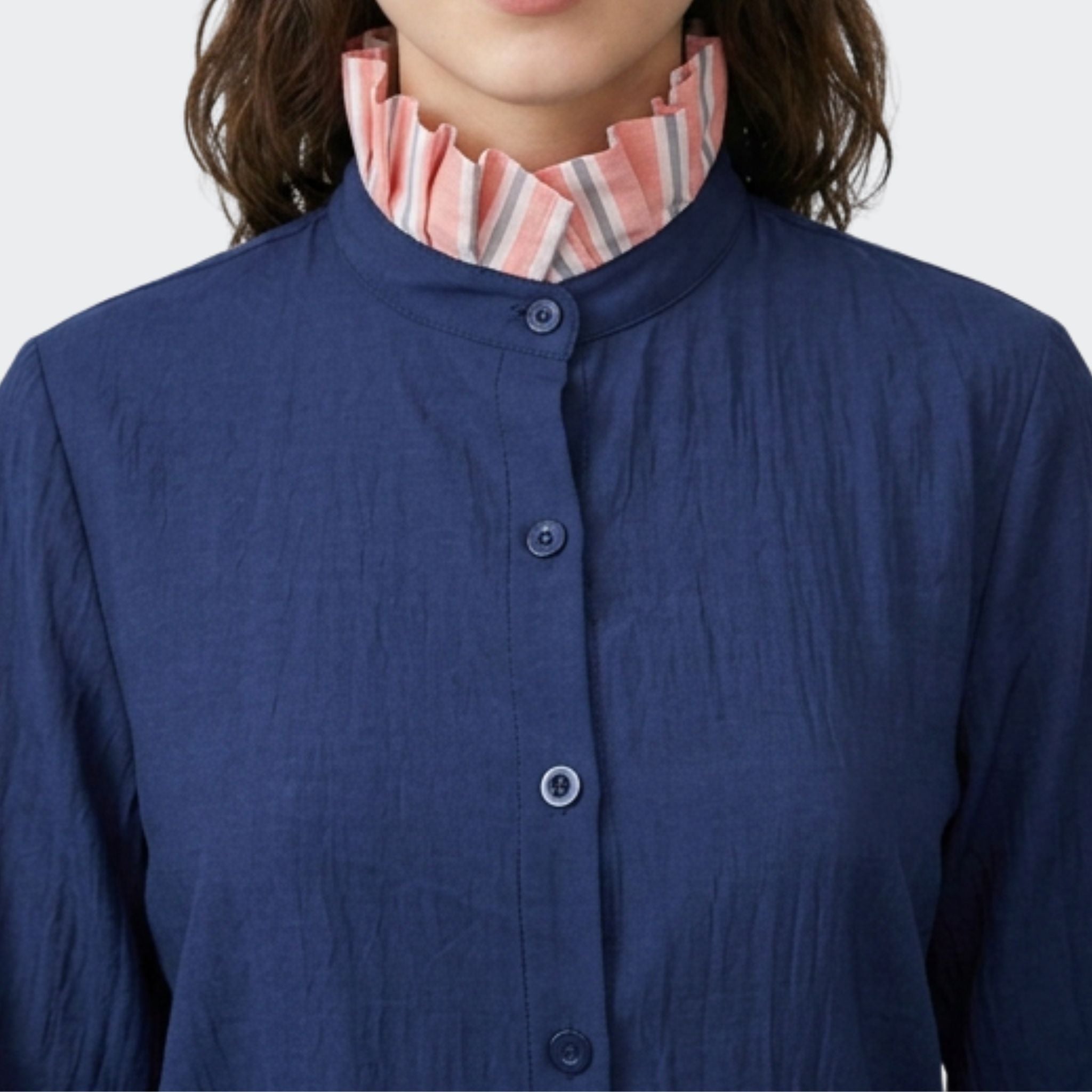 Camisa Marino con Naranja