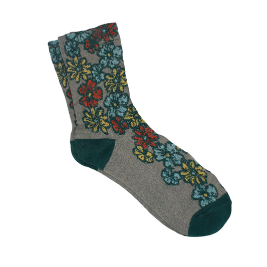 Calcetines Gris con Flores
